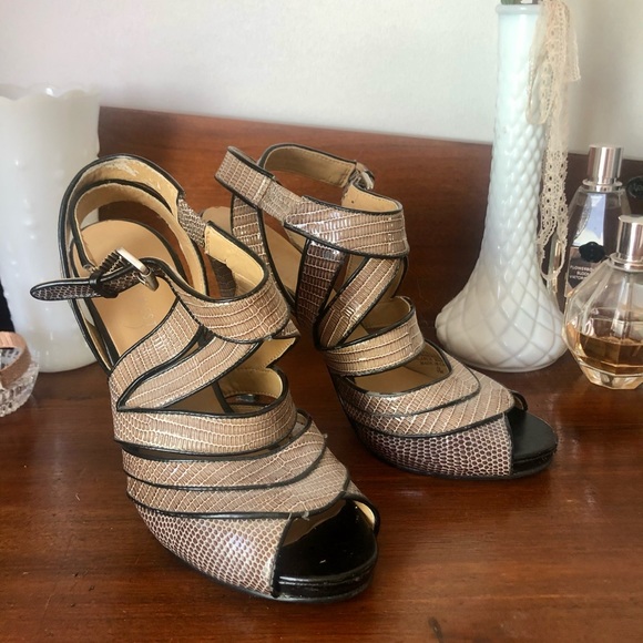 Nine West leather strappy heels - Picture 1 of 7